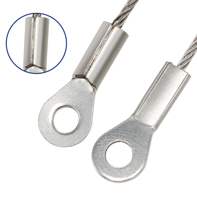 1PCS 1.5 มม.เชือกรอบขั้วต่อที่ปลายทั้งสองข้าง,Anti Fall Safetyเชือก,เชือกลวดเหล็ก, ที่กําหนดเองการประมวลผลDIY
