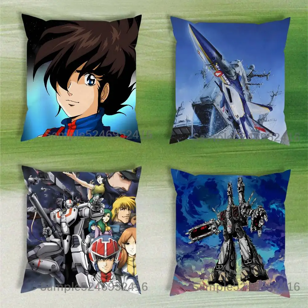 Funda de cojín R-Robotech Anime Macross, funda de almohada decorativa, funda de cojín impresa para sofá