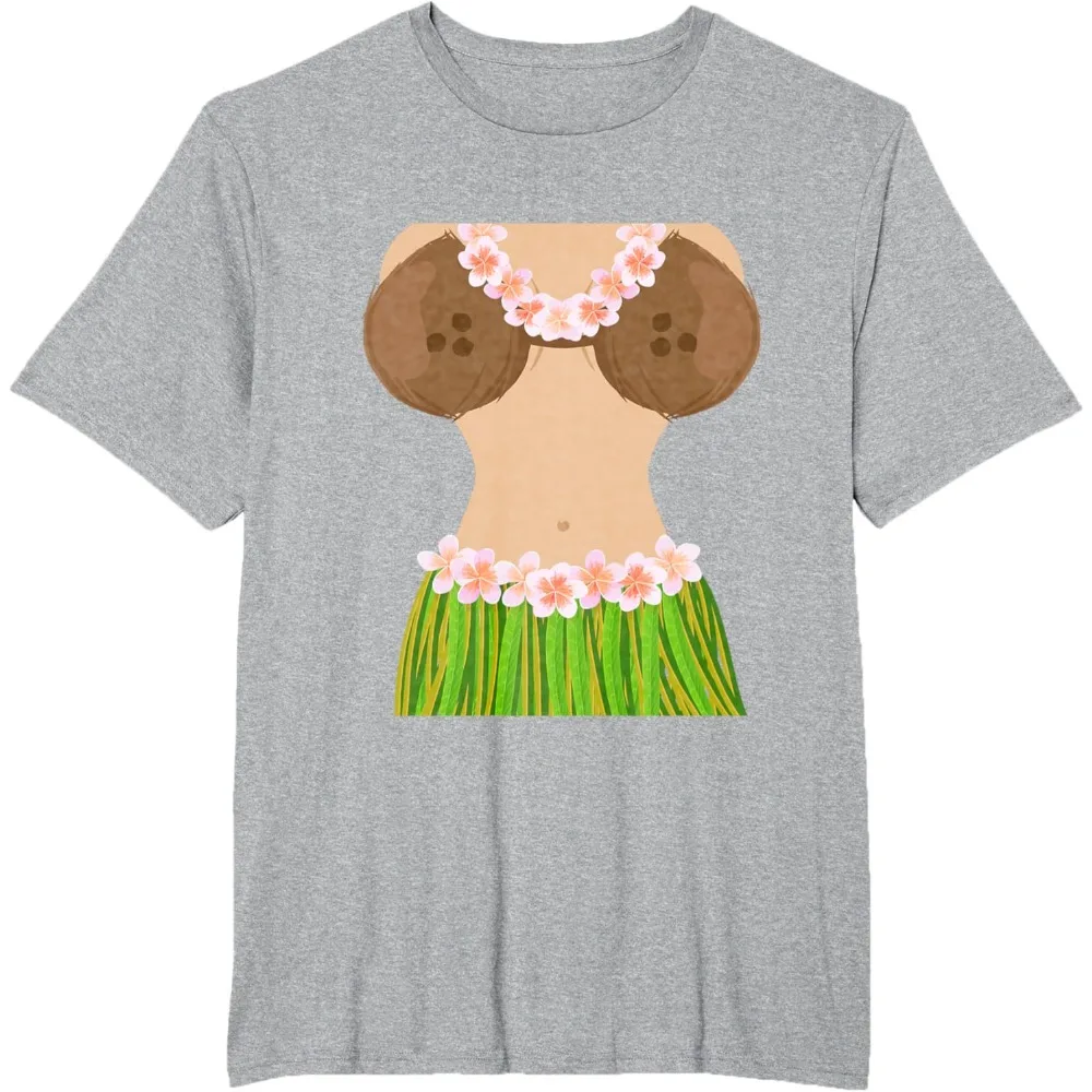 하와이 코코넛 쉘 브래지어 재미 있은 할로윈 파티 티셔츠 여성 트렌드 Y2k 반팔 티셔츠 남여 코튼 탑 새로운 도착