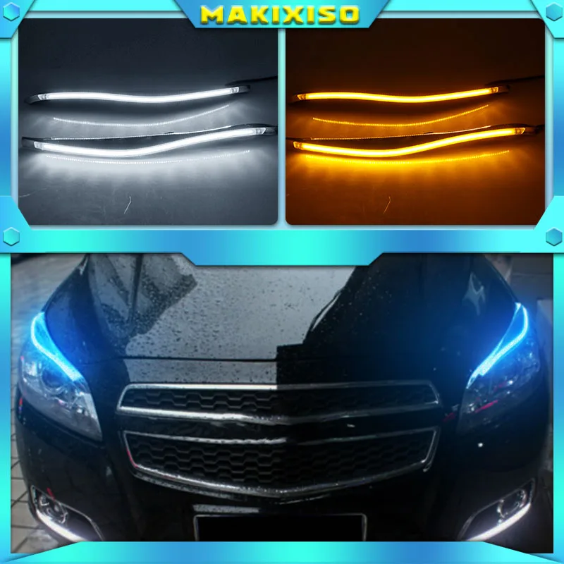 

LED Eyebrow Daytime Running Light DRL With Yellow Turn Signal Light For Chevrolet Malibu 2012 2013 2014 2015