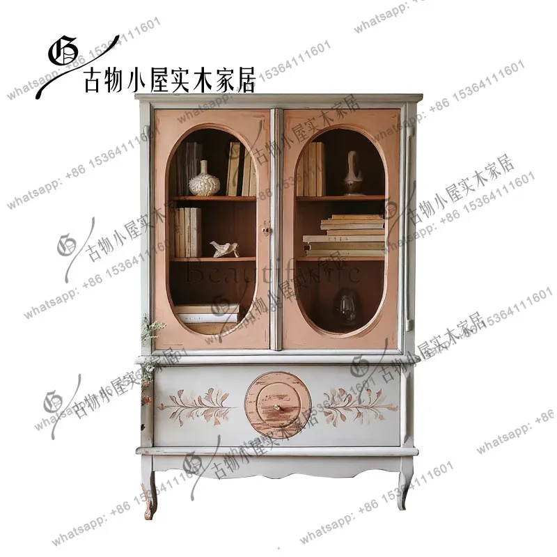 French hand-painted light luxury large-capacity lockers/high-end light luxury storage cabinets