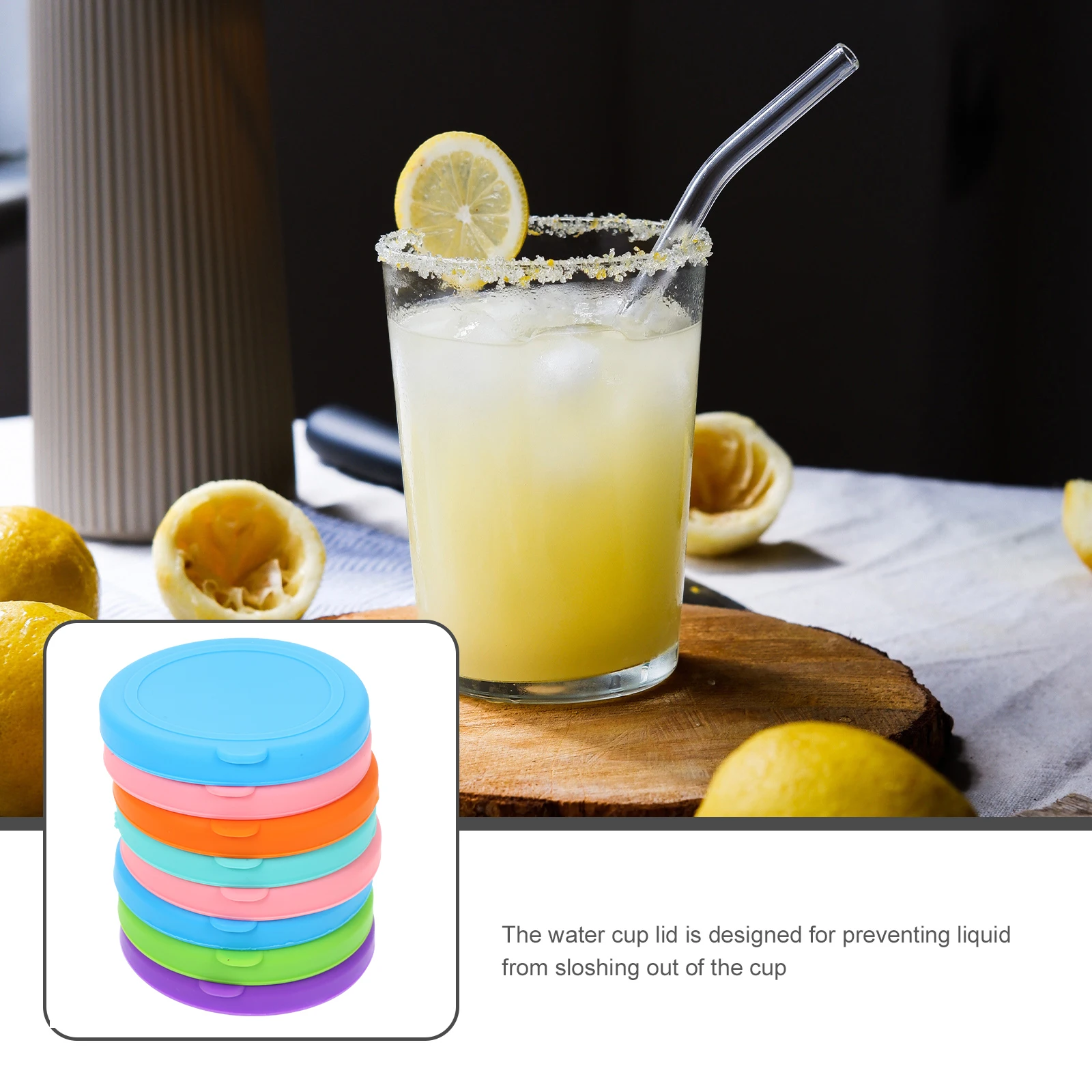 

8Pcs Antileak Silicone Sauce Cup Lids Condiment Dish Covers for Home Travel Bbq Sauce Cup Lids