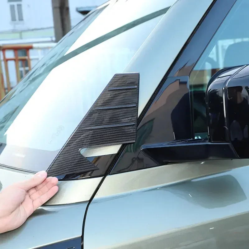 

For Land Rover Defender 90 110 130 2020-2024 Real Carbon Fiber Car Rearview Mirror A Pillar Triangle Frame Trim Car Accessories