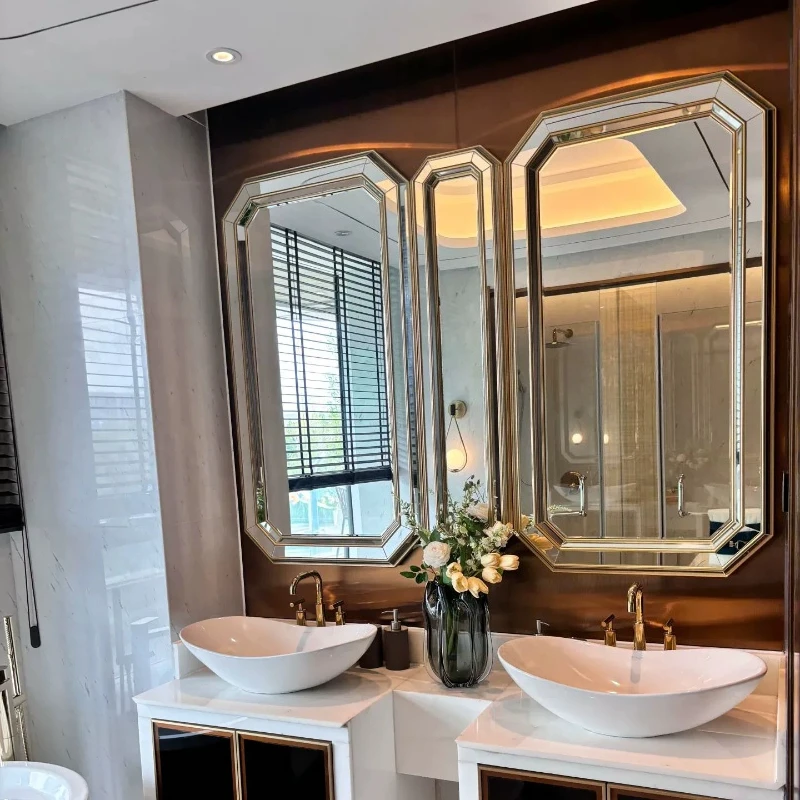Nordic Bathroom Mirror Modern Living Room Girls Aesthetic Decoration Mirror Dressing Table Makeup Spiegel Wand Home Decorations