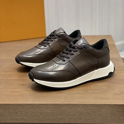 Luxury Brand Desinger Sneakers Men Leather Shoes Brown Sports Running Shoes Unisex Thick Soled Shoes