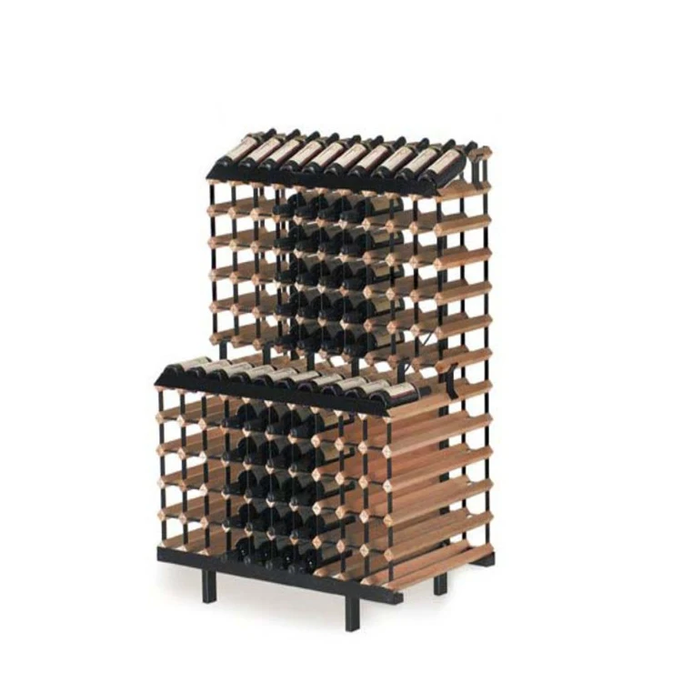 Supermarket Store Commercial Modular Wood and Metal Wine Rack Kits