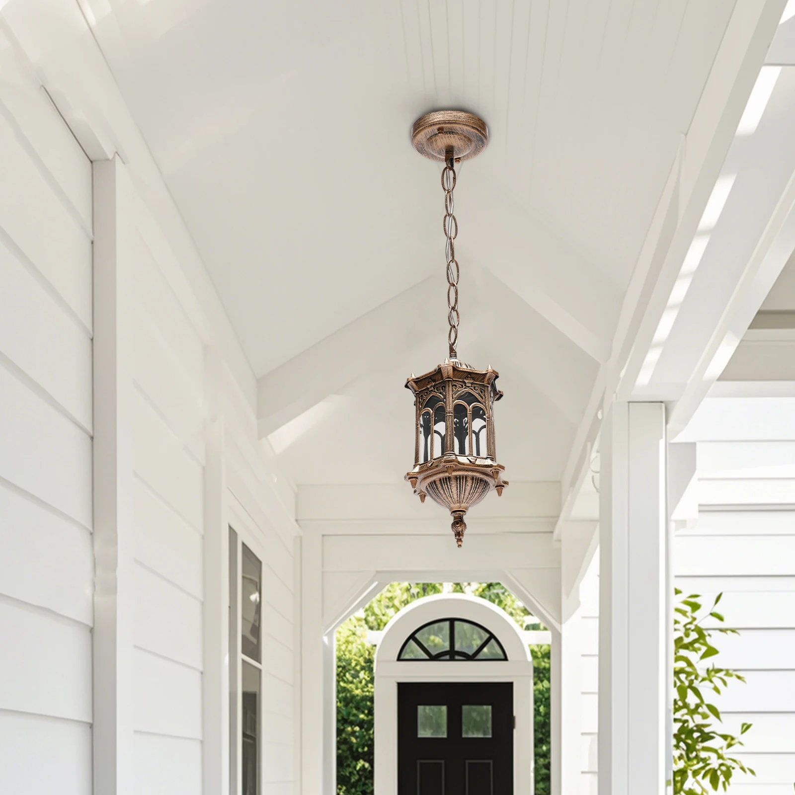 

Vintage Ceiling Pendant Light Fixture, Outdoor Waterproof Chandelier Exterior Hanging Lantern Porch Light Ceiling Mount for Entrance Patio,Corridors,Balconies