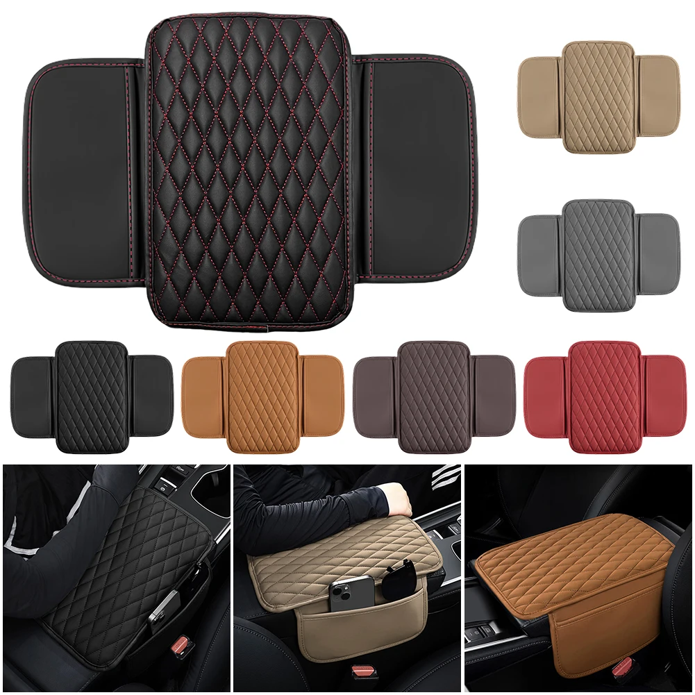 Car Center Console Protector Cover Pad Leather Foam Height Pad Storage Bag Car Armrest Box Protective Pad Increased Support