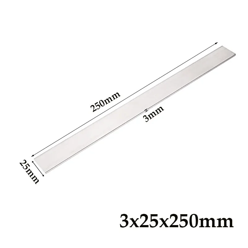 1pcs Thickness 3-8mm Width 10-30mm Aluminium Alloy Solides Metal Rectangular Flat Bar Square Rod Flat Steel Plate  Length 250mm