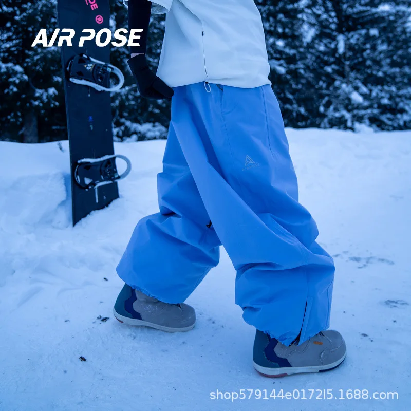 

Airpose Ski Pants Women's Winter Single Board Ski Pants 2024 Thick Velvet Waterproof Loose Windproof Snow Pants Men's and Women'