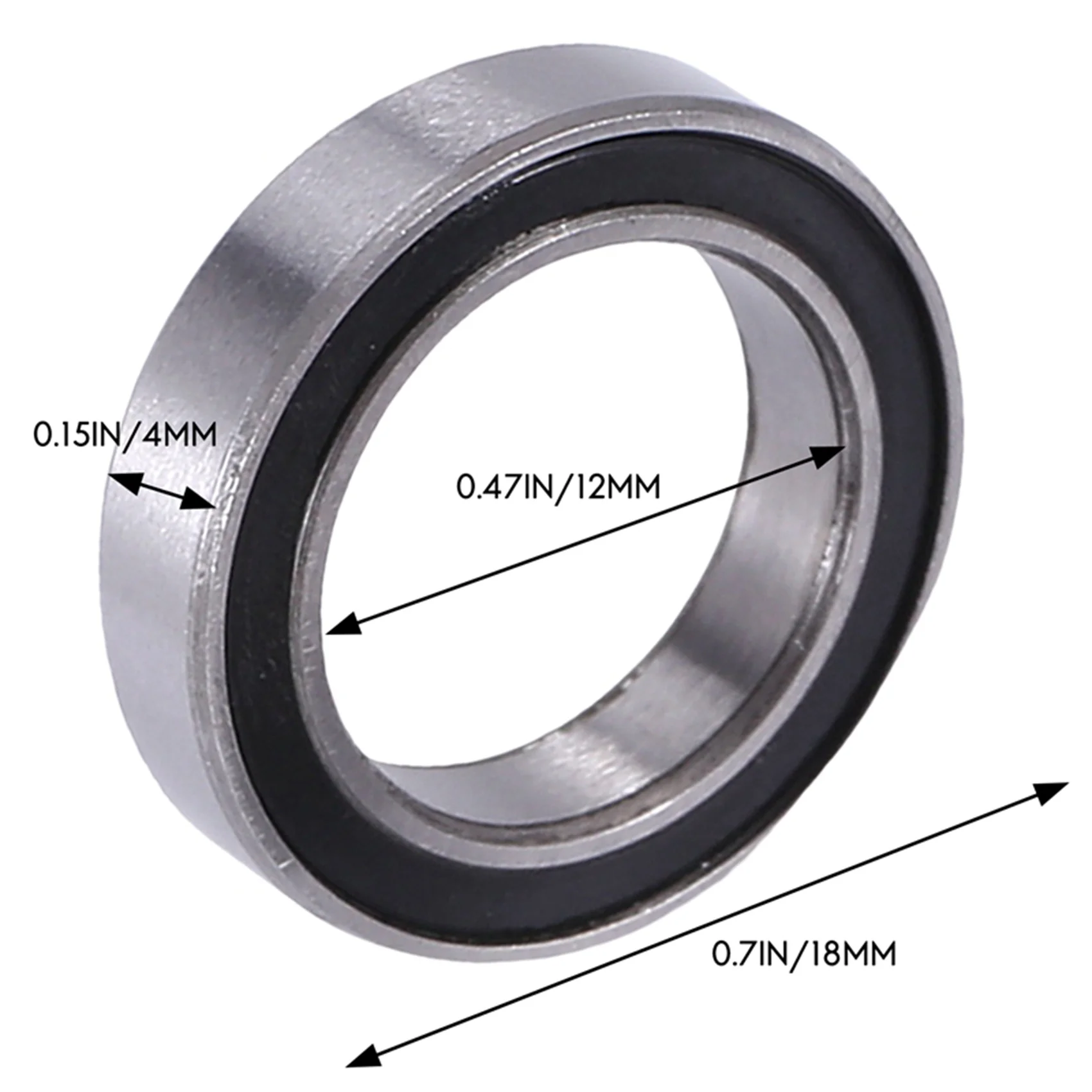 Roulements à billes à gorge profonde scellés en caoutchouc, double l'inventaire, 6701-2RS, 12x18mm, 10 pièces