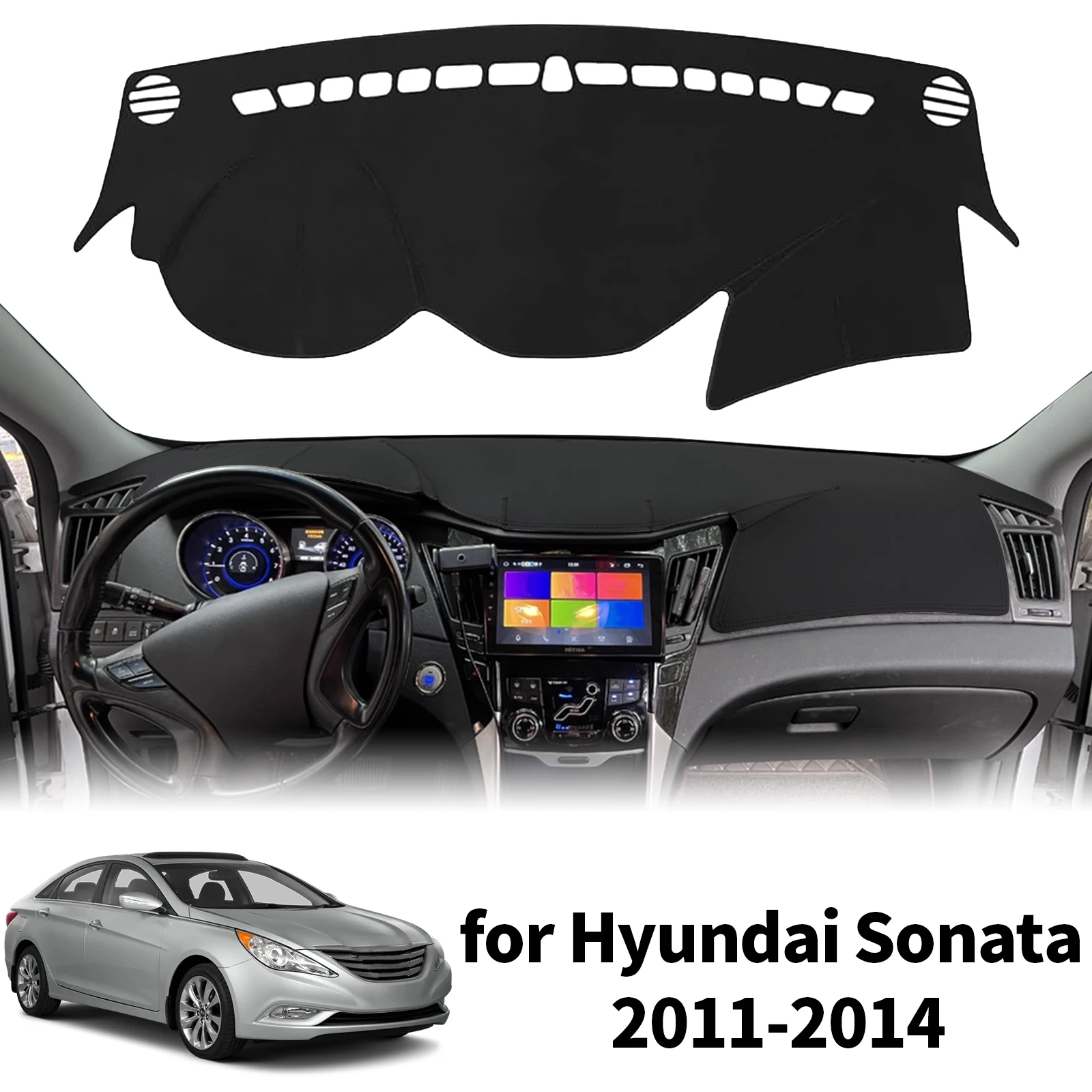 

for Hyundai Sonata 2010-2012 2013 2014 YF Custom Fit Car Dashboard Cover Sunshade Mat Anti‑Slip Dash Protector Pad Accessories