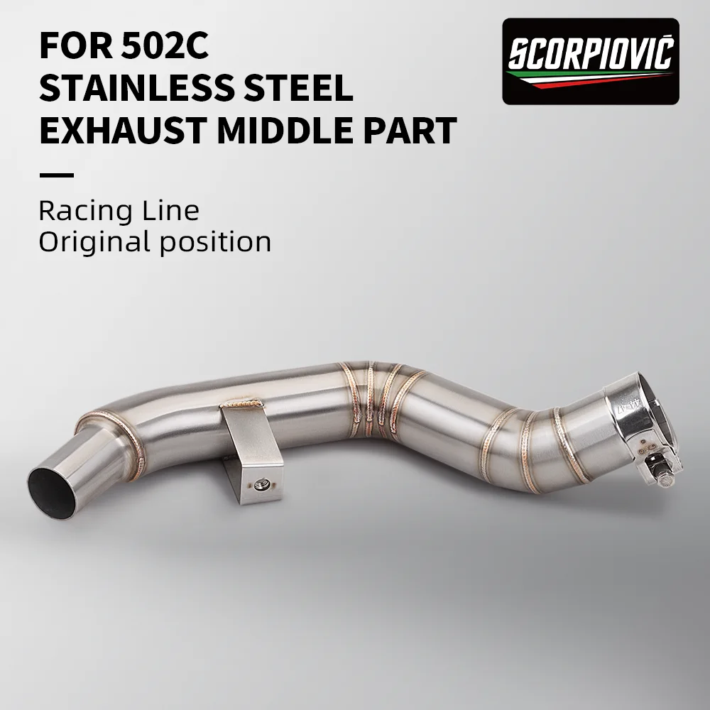 

Motorcycle Exhaust Stainless Steel Middle Connection Pipe Motorcycle Muffler Connection Pipe for 502C