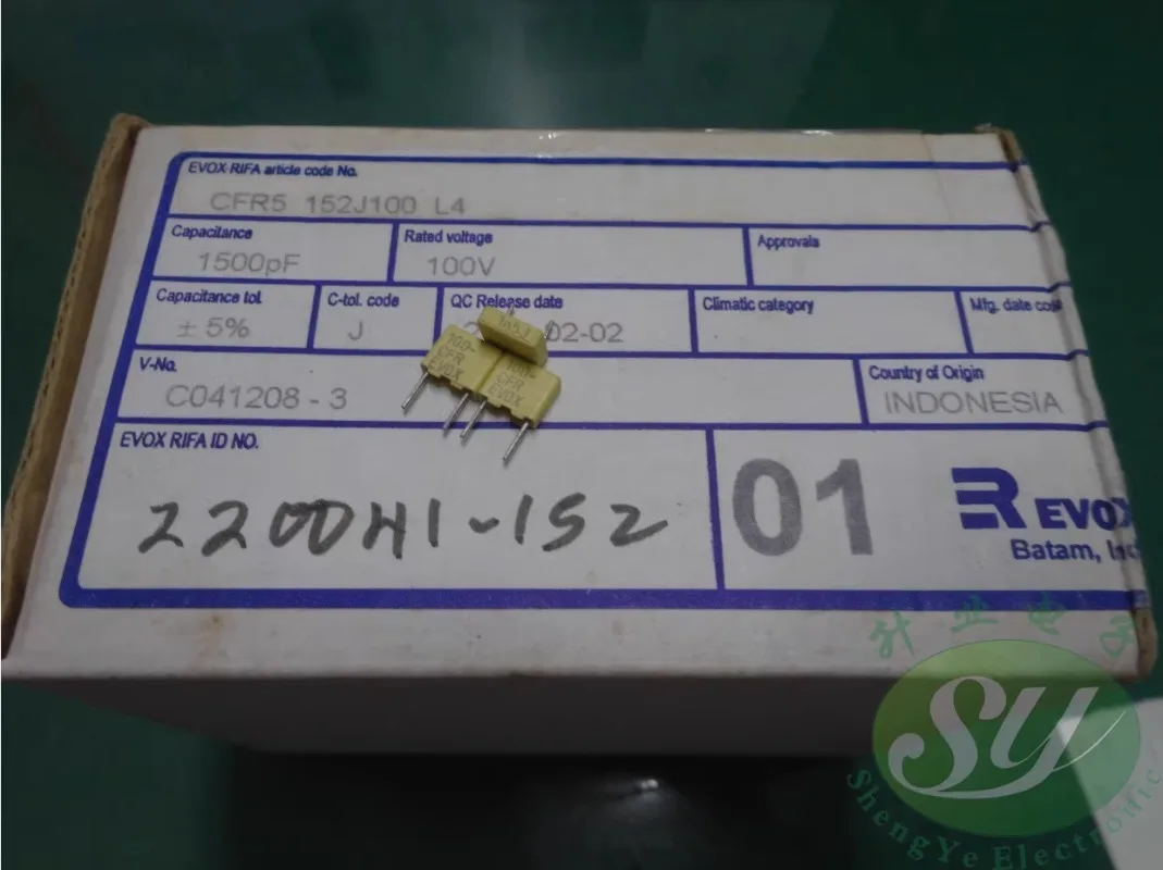 

50PCS EVOX CFR5 0.0015uf/100v 1500pf 1n5 1.5nf 152 New film capacitor 5MM