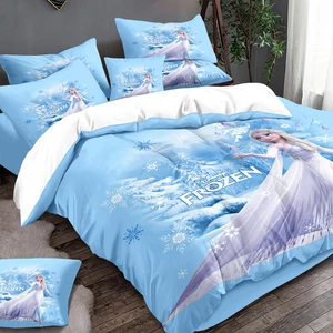 Tòa nhà in được chải kỹ thuật số, phim hoạt hình đẹp, Elsa, phòng an toàn, giường, không có gối, không có chăn, 1 máy tính 10 Bán hàng chính EDREDOM FROZEN EDREDOM - №10