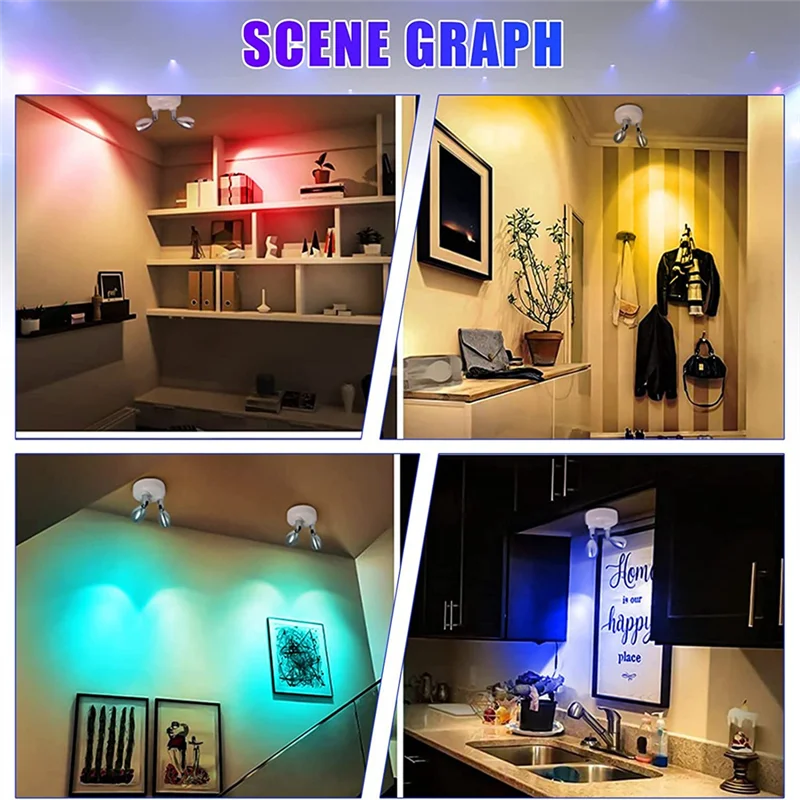 

6Pcs 13 Color Battery Operated Spotlights Indoor Dual Head Wireless LED Spotlight RGB LED Accent Lights with Remote AJAS