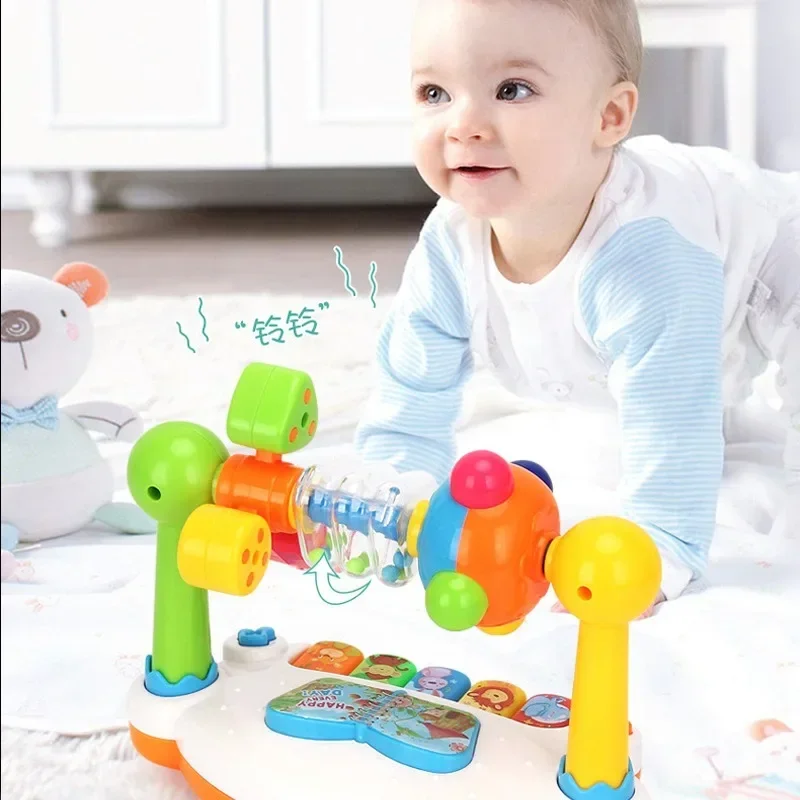 Giocattoli per pianoforte per bambini Tastiera per pianoforte musicale rotante per bambini con giocattoli leggeri per i più piccoli, giocattolo musicale educativo precoce
