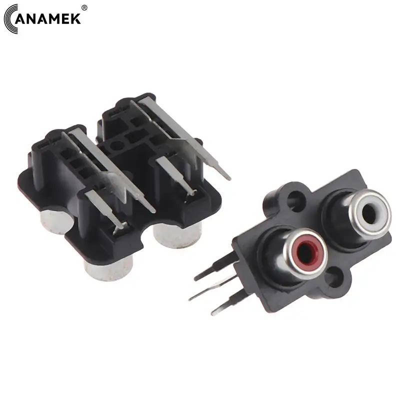 5Pcs 2/4 Holes Metal,Plastic RCA Female Stereo Audio Jack AV Audio Input Socket Connector