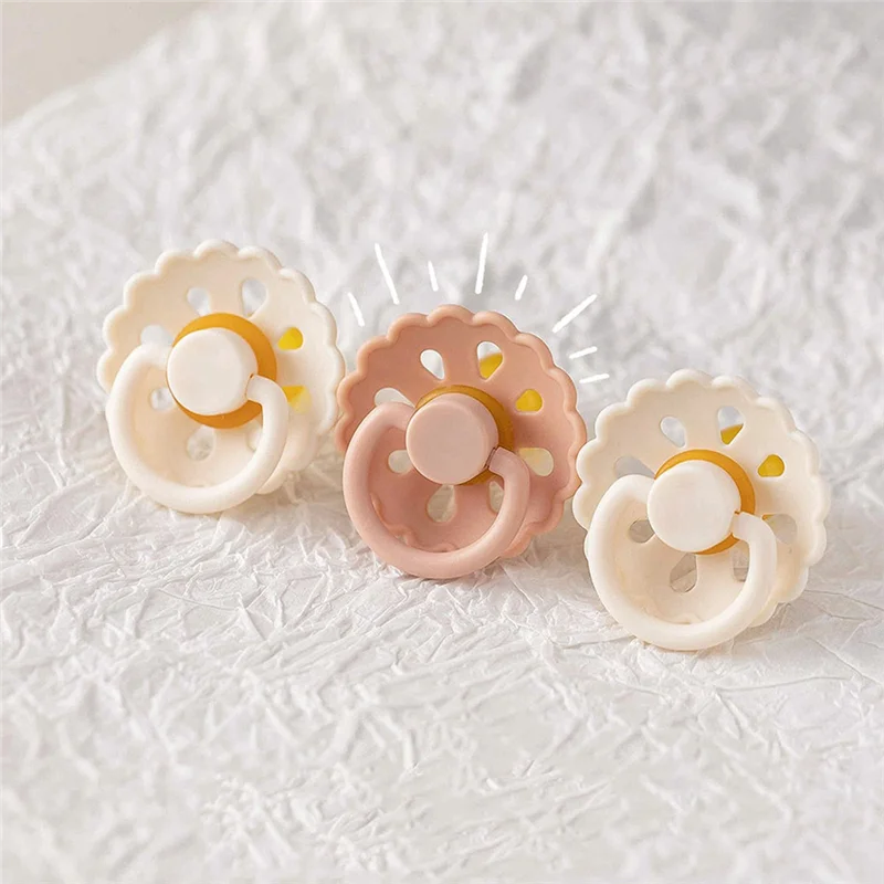 A30F-الطفل المطاط الطبيعي (6-18) زهرة فائقة النعومة من اللاتكس الطبيعي تقليد حليب الثدي النوم حديثي الولادة