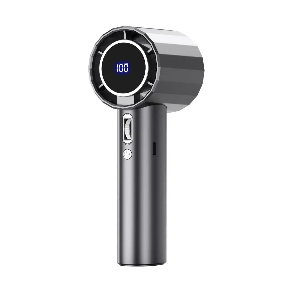 Electric Handheld Fan 100 Speed Turbo Portable Usb Desktop Cooler Silent Digital Display Cooling Appliance Modern Tool
