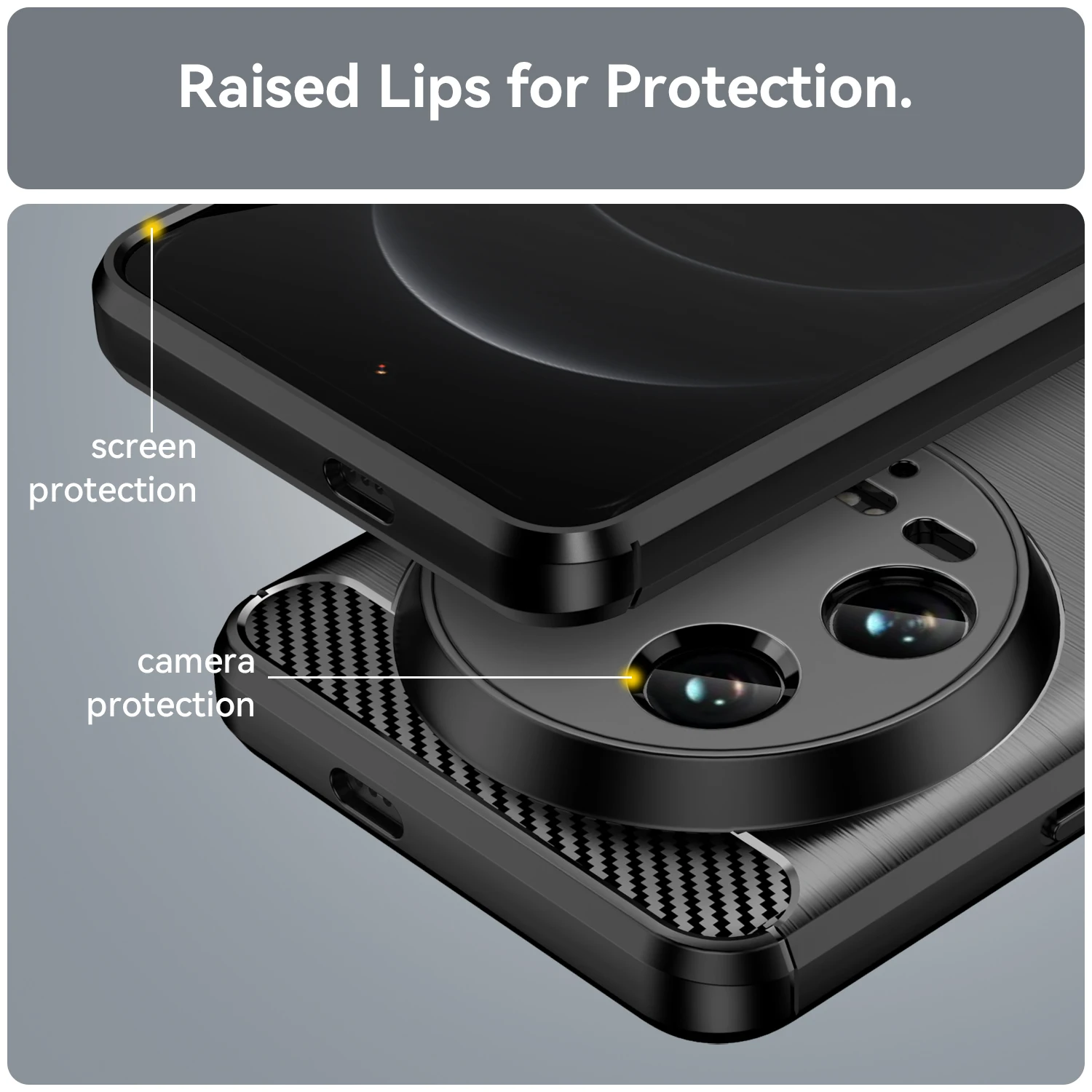 For Xiaomi 14 Ultra Case for Xiaomi 14 Ultra  Cover Funda Coque Soft Carbon Fiber Shockproof Phone Bumper for Xiaomi 14 Ultra