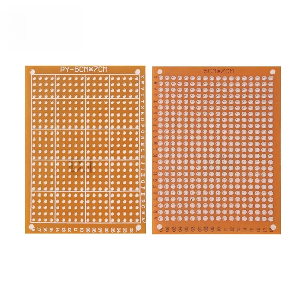 1/5/10/20PCS Single-Sided Yellow PCB Board Protoboard 5x7cm Universal DIY Prototype Circuit Board Kit for Electronics Projects