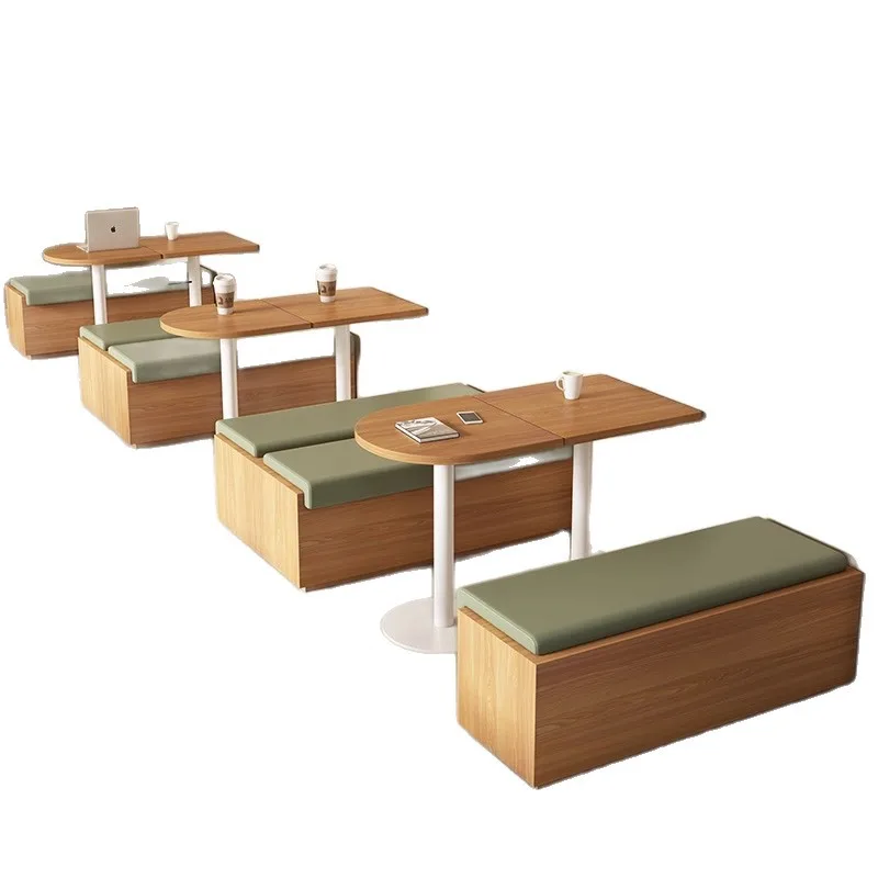 

Simple backless card seat sofa bench casual solid wood restaurant cafe