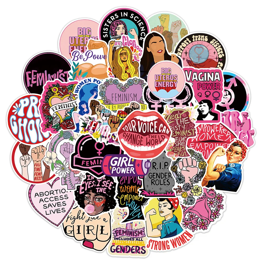 10/30/50PCS Cool Feminist Supporting Women Cartoon Stickers DIY Laptop Luggage Skateboard Graffiti Decals Sticker for Kid