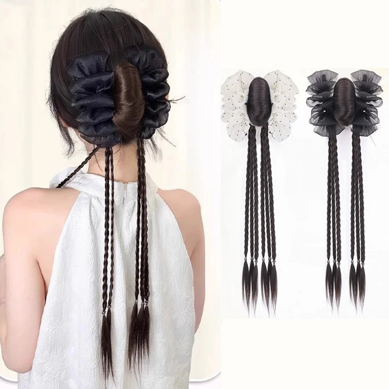 

Synthetic New Chinese Style Wig Braid National Style Claw Clip Twisted Braid Hanfu Cheongsam Ancient Style Wig Ponytail