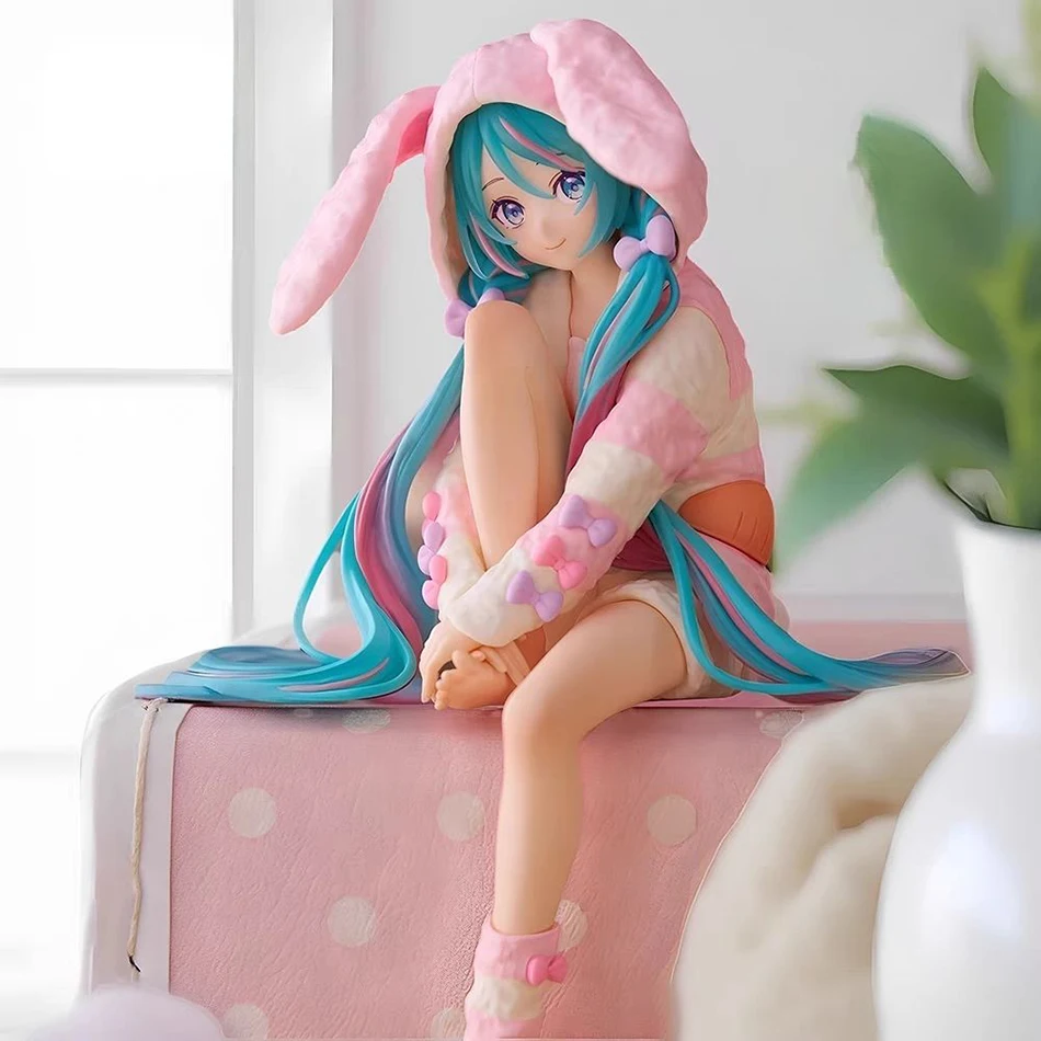 15CM Cute Anime Girl Figure Ornaments Noodle Stopper Figure Rabbit Ear Pajamas Model Toys Doll Aciton Figure Collection Gift PVC