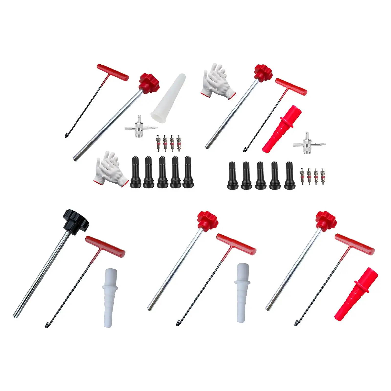 

Quick Change Tire Valve Core Replacement Tool Kit Metal Rubber Puller Set for Tire Valve Cap Plug Installation