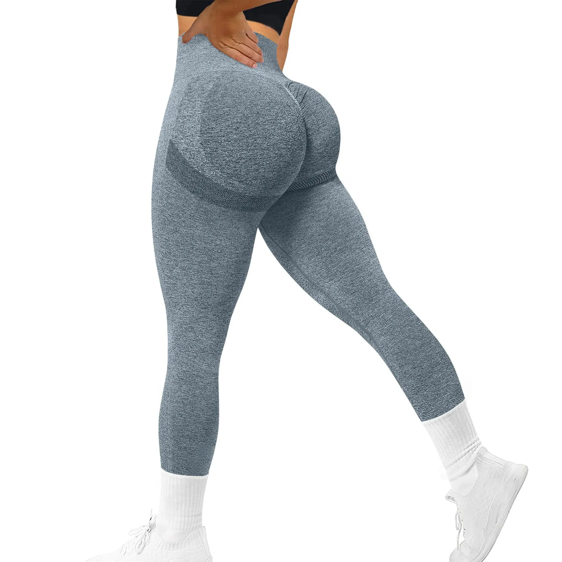 Peach Buttocks Leggings Seamless Women Scrunch Butt Lifting Gym Yoga Pants Athletic High Waisted Workout Running Push Up Tights