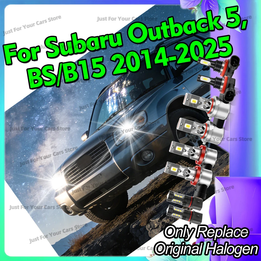 2/8x 6000K Headlights 3570 CSP Fog Bulbs 12V DRL For Subaru Outback 5 (BS/B15) 2014-2025 2015 2016 2017 2018 2019 2020 2021 2022