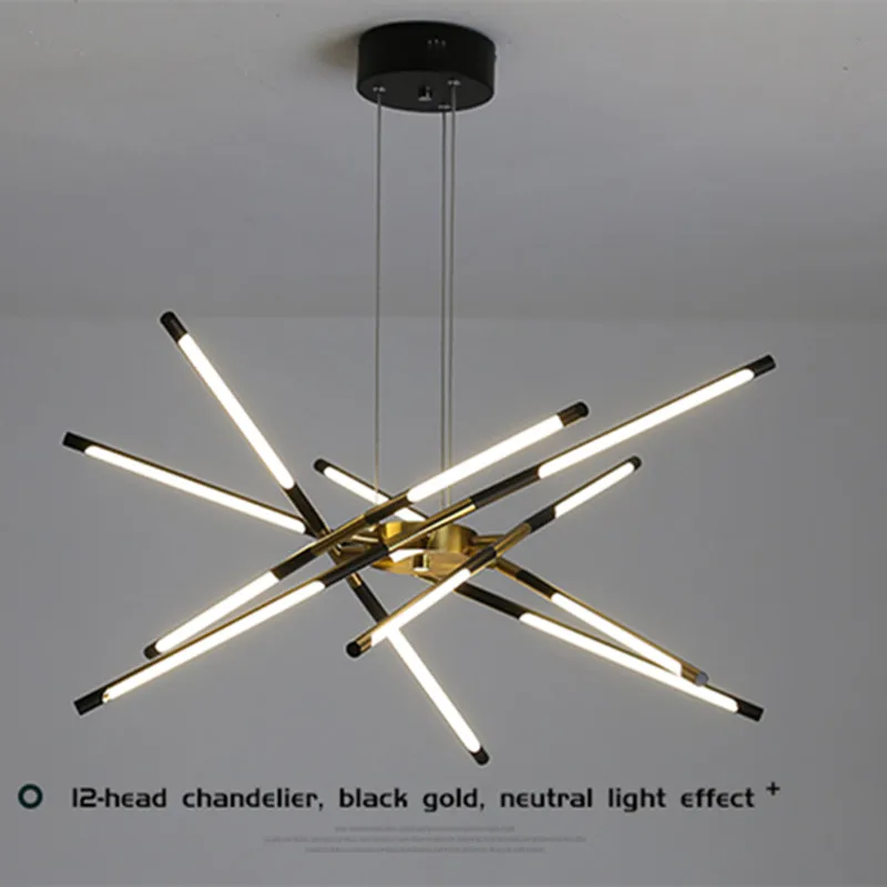 

Modern LED Chandelier For Living Room Bedroom Dining Kitchen Tube Design Ceiling Pendant Smart Remote Control Hanging Lamp