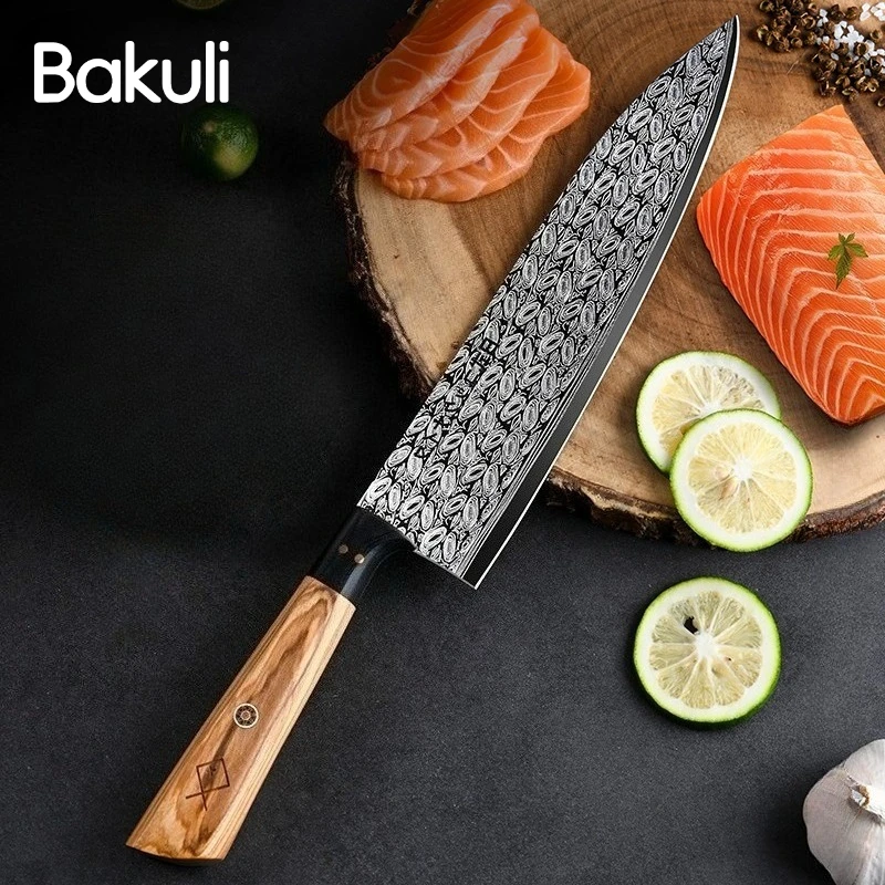 Cuchillo Sashimi profesional japonés de 8 pulgadas, cuchillo de Chef de Damasco afilado para cortar Sashimi, salmón, Sushi con caja de regalo