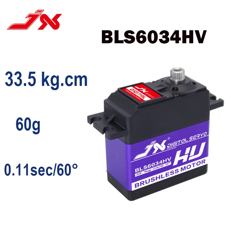 

JX Servo BLS6034HV 34kg 7.4V HV Metal Gear Digital Brushless Servos For 1/8 1/10 RC Cars Crawler Boat Robot Airplane Helicopter