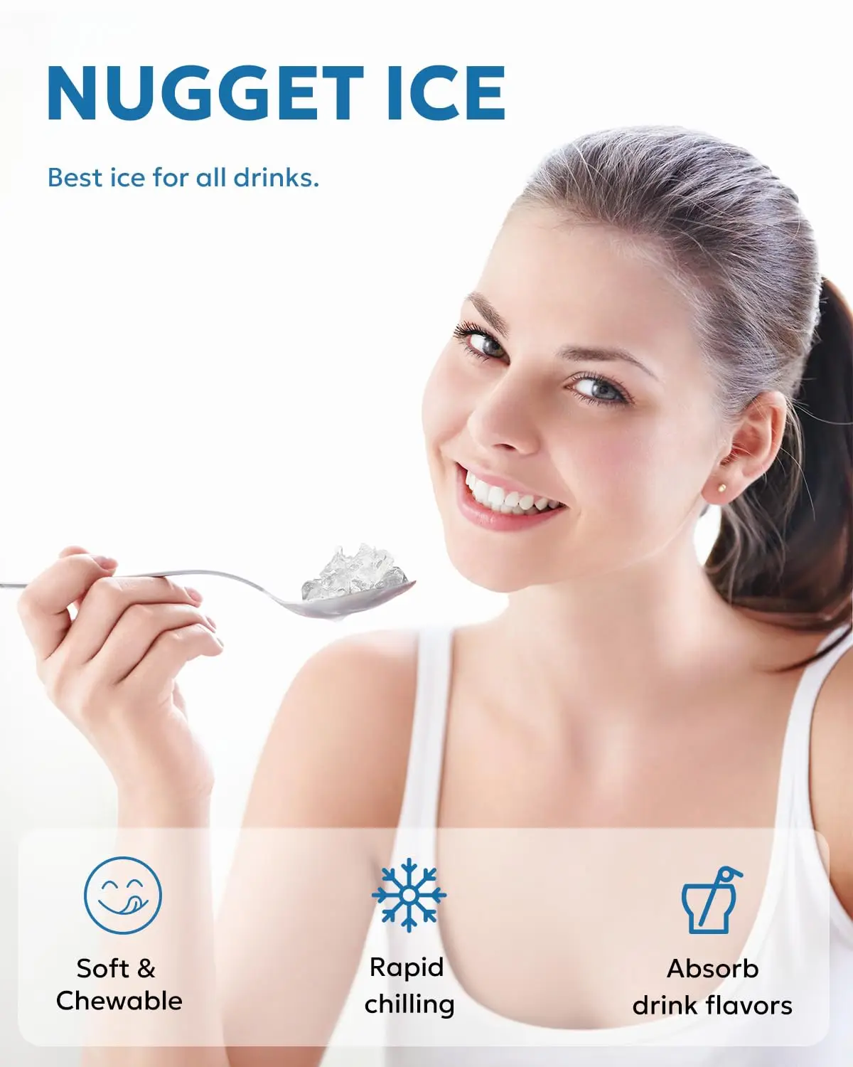 Maker Countertop, Crushed Chewable Maker Machine with Self-Cleaning, 34Lbs/24H, Pebble Portable Machine with Sco