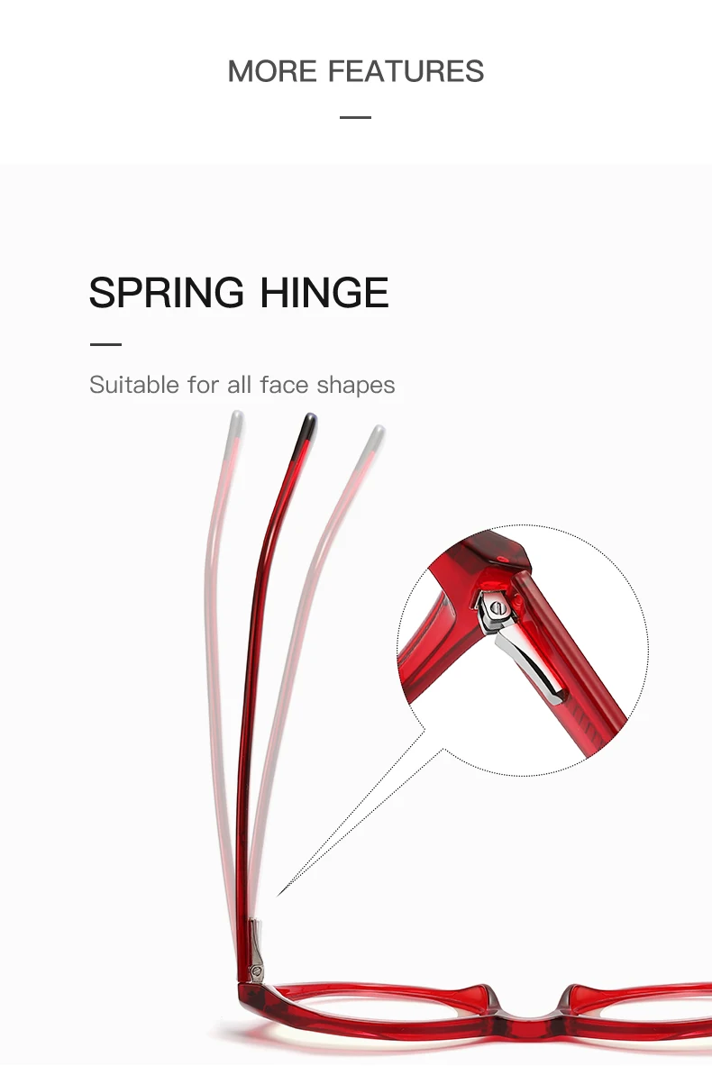 JMISUS Óculos de prescrição personalizados para mulheres tendência formato quadrado lentes fotocromáticas antirreflexo dobradiça de mola