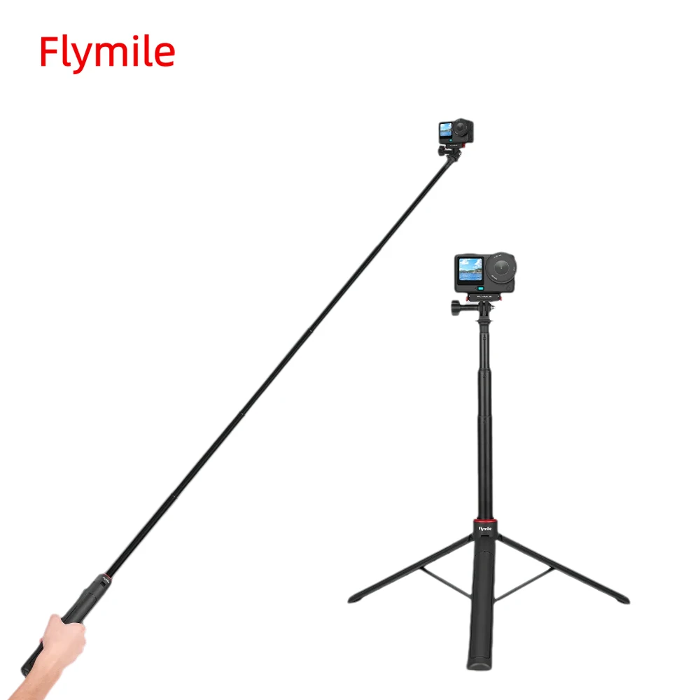 

Flymile Extendable Tripod 62.99IN Selfie Stick for DJI OSMO Action 6 Accessories Adjustable Tripod for Vlgo Video/Live Broadcast