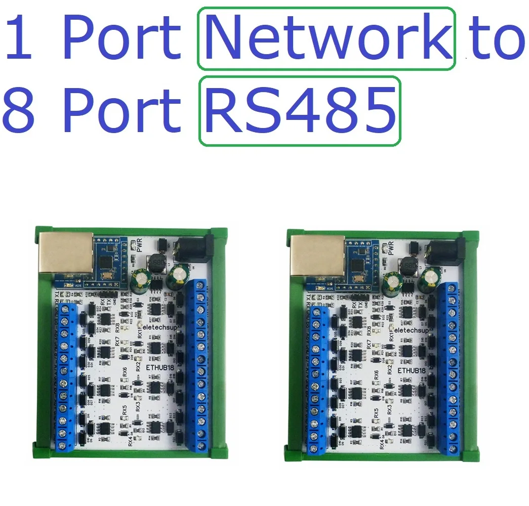 2PCS Ethernet Network RS485 HUB ET69C02 ETHUB18 R4HUB08