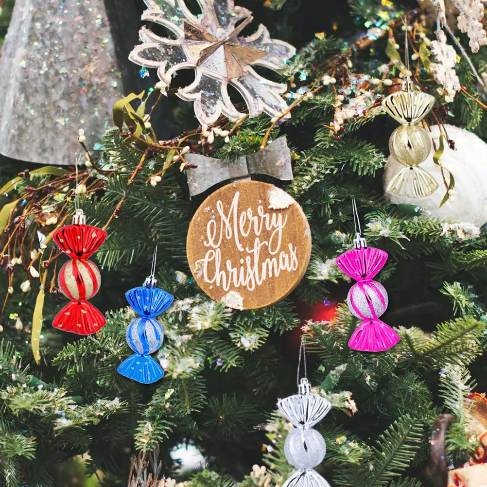 10Pcs Christmas Candy Decor Stylish Minimalist Hanging Ornament for Tree Party Wedding Event Shop Mall Bar Restaurant Christmas