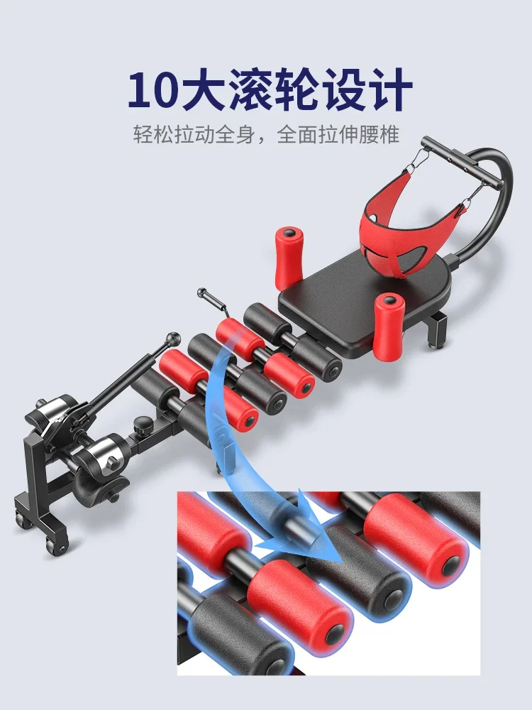 Lumbar spine stretcher, spinal traction device, medical use for increasing height, fitness legs, inverted machine, soothing bed