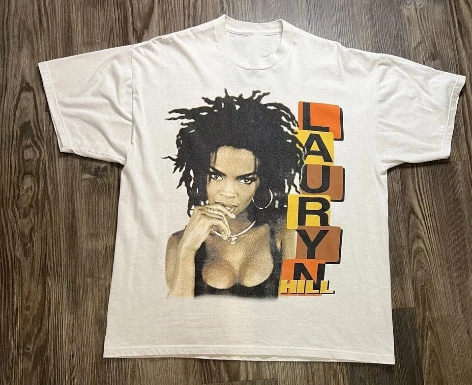 

VTG Lauryn Hill Singer Thick Cotton Full-size White Neutral T-shirt for Men and Women Casual Fashion Short Sleeves