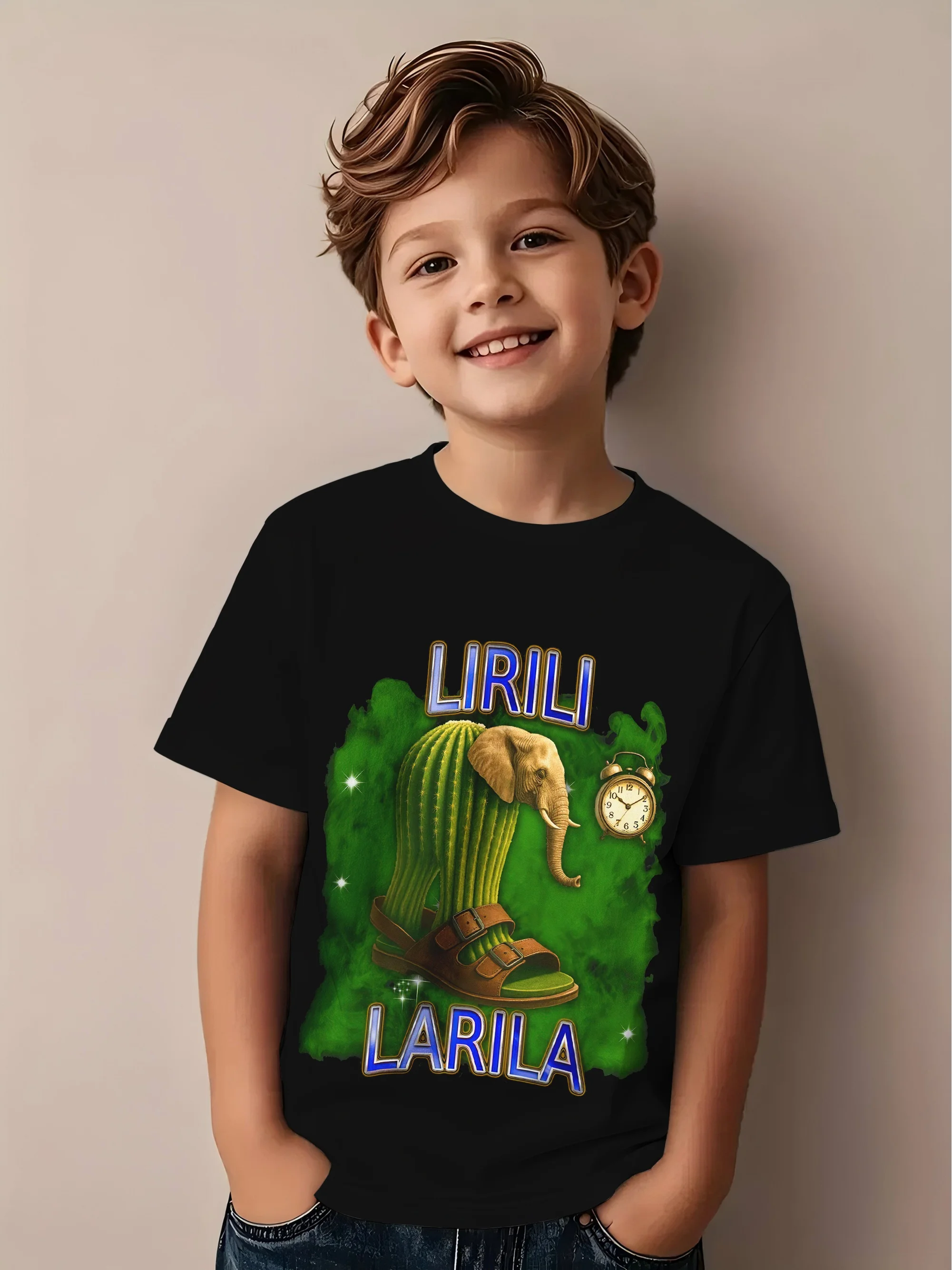 مضحك الإيطالية Brainrot ميمي طباعة الأطفال تي شيرت طفل تي شيرت جولة الرقبة تصفح صبي فتاة التي شيرت الصيف قصيرة الأكمام #1