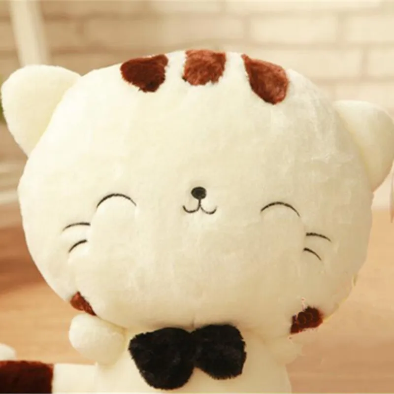 45cm Children's Cute Big Face bow tie Cat Plush Toy Doll Soothing Doll Doll Pillow Baby Favorite Birthday Christmas Gif