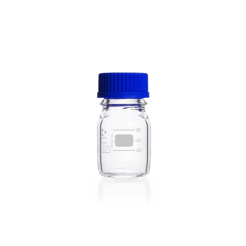 DURAN® Original Laboratory Bottle, clear, with DIN 168-1 thread, graduated, with screw cap and pouring ring