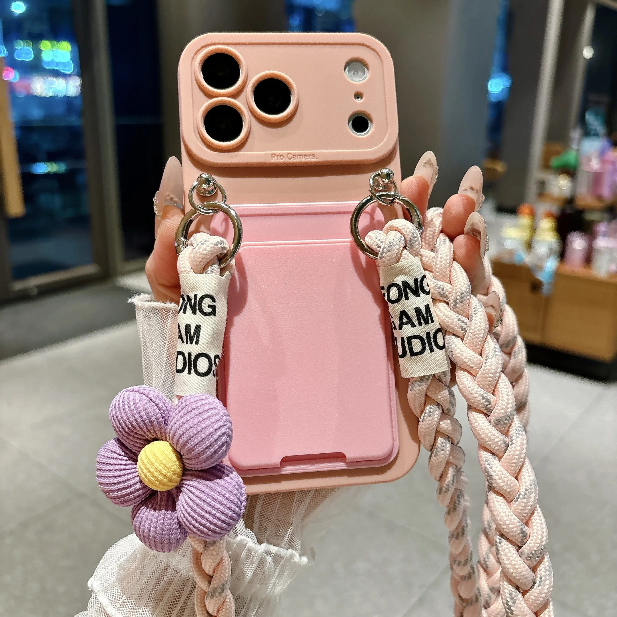 Crossbody Lanyard Anti Fall Phone Case For iPhone 8 7 6 6s Plus X 11 12 13 14 Pro XS Max XR Colorful Portable Card Holder Cover view 4