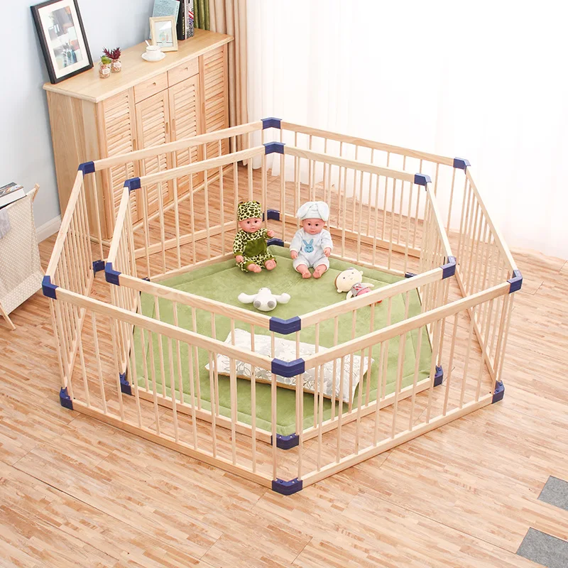 Solid Wood Baby Playpen Fence Children Safety Fence Playground playpen Indoor Kids Fence Baby Activity Supplies Game Crawling