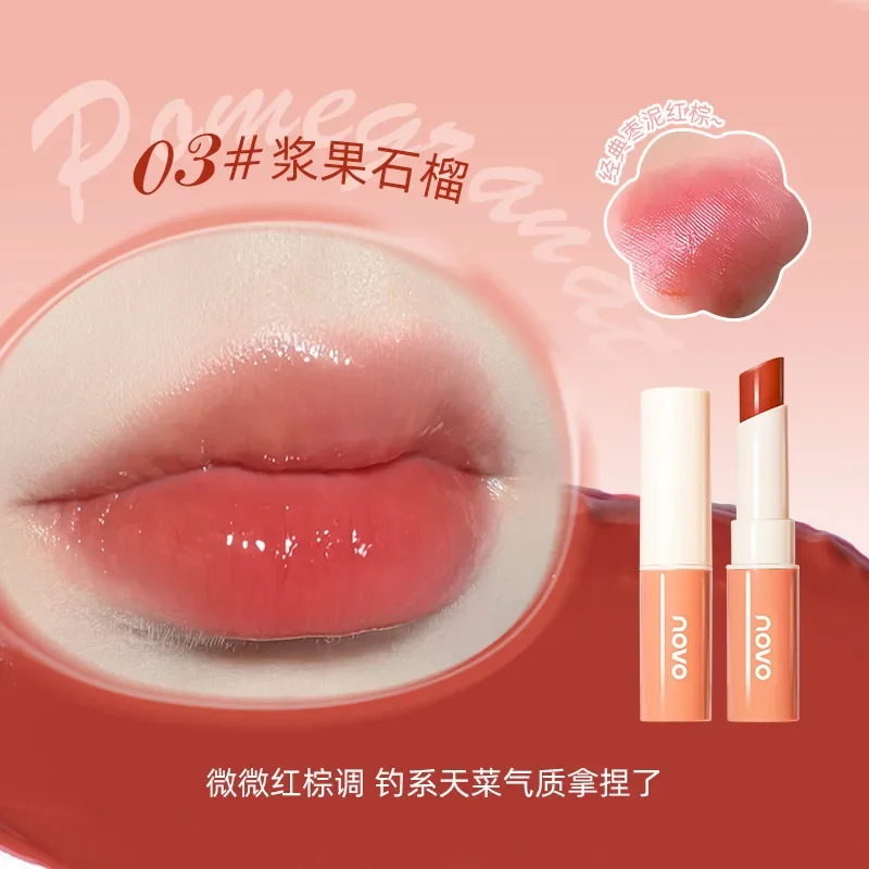 Hot NOVO Women\'s Lip Balm Longlasting Moisturizing Pigmented Lipstick Fades Lip Lines Polishing Lip Brightening 3-In-1 Wholesale