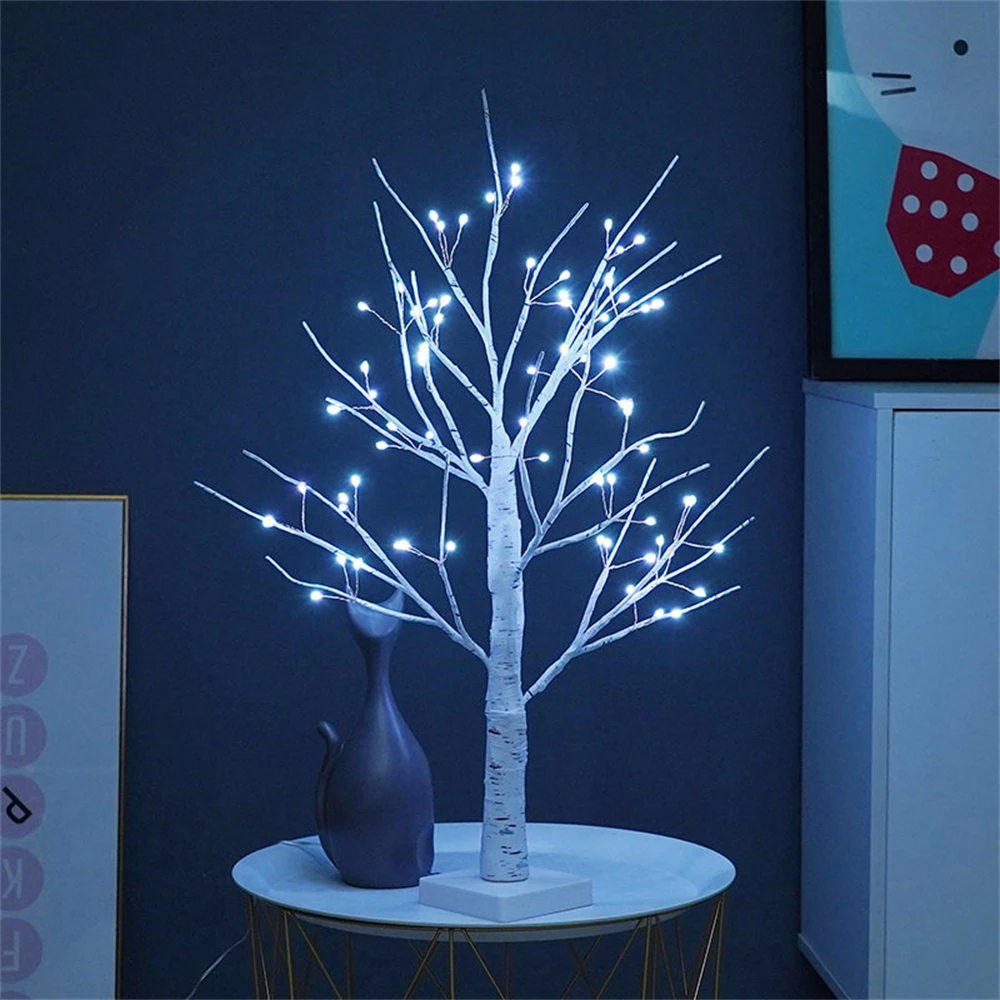 RGB 16 Colors Artificial Willow/Birch Lamp LED Christmas Tree Lights Kids Bedroom Table Lamp for Wedding Birthday New Year Decor